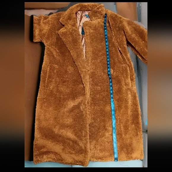 Fashion Nova Cover Girl Teddy Coat Trench Style Women's Size M Brown - Picture 3 of 9